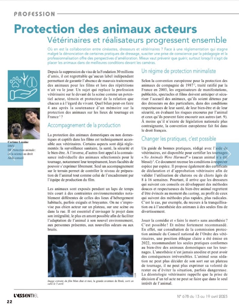 Protection des animaux acteurs en 2023 Aloki conseil — free download